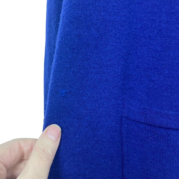 Chicos Wool Kendall Colorblock Coatigan Cardigan 3 XL Blue Black Classic Long - Picture 9 of 13